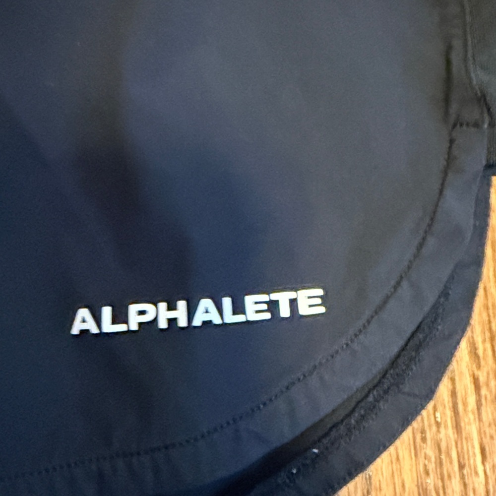 Alphabets Black Lined Running Workout Shorts - Si… - image 2